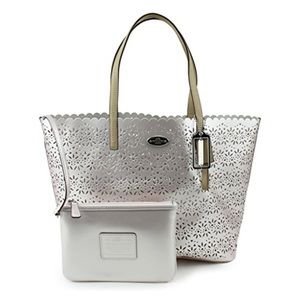 💛 Authentic Coach Metro Eyelet Leather Tote Bag & Wristlet